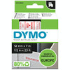 Dymo 45015 12mm x 7m Red on White Tape 45015 Dymo 45015 12mm x 7m Red on White Tape 45015