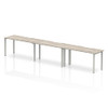 Dynamic Evolve Plus 1400Mm Single Row 3 Person Desk Grey Oak Top Silver Frame BE BE773
