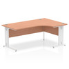 Dynamic Impulse 1800Mm Right Crescent Desk Beech Top White Cable Managed Leg MI0 I001882 Dynamic Impulse 1800Mm Right Crescent Desk Beech Top White Cable Managed Leg MI0 I001882