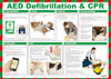 Click Medical Aed Defibrillation / Cpr Poster White CM1304