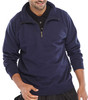 Beeswift Quarter Zip Sweatshirt Navy Blue Size L CLQZSSNL