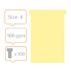 Nobo T-Cards Size 4 Pack of 100 Yellow 2004004 2004004