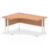 Impulse 1600Mm Left Crescent Desk Oak Top White Cantilever Leg MI002844 I002844 Impulse 1600Mm Left Crescent Desk Oak Top White Cantilever Leg MI002844 I002844