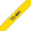 Brother TC691 Gloss Lami 9mm. Black/Yellow TC691