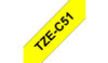Brother TZEC51 Tape Black on Flu Yellow 24mm TZEC51