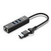 MicroConnect USBHUB-RJ45-2IN1 USB 3.0 Hub 4-Port with USBHUB-RJ45-2IN1