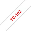 Brother TC102 TC-tape / 12mm / Red text TC102