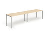Dynamic Evolve Plus 1200Mm Single Row 2 Person Desk Maple Top Silver Frame BE379 BE379 Dynamic Evolve Plus 1200Mm Single Row 2 Person Desk Maple Top Silver Frame BE379 BE379