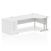 Dynamic Impulse 1800Mm Right Crescent Desk White Top Silver Cantilever Leg Works I000578 Dynamic Impulse 1800Mm Right Crescent Desk White Top Silver Cantilever Leg Works I000578