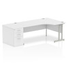 Dynamic Impulse 1800Mm Right Crescent Desk White Top Silver Cantilever Leg Works I000578 Dynamic Impulse 1800Mm Right Crescent Desk White Top Silver Cantilever Leg Works I000578