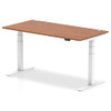Dynamic Air 1600 X 800Mm Height Adjustable Desk Walnut Top Cable Ports White Leg HA01107 Dynamic Air 1600 X 800Mm Height Adjustable Desk Walnut Top Cable Ports White Leg HA01107