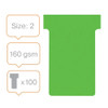 Nobo T-Cards Size 2 Pack of 100 Green 2002005 2002005