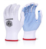 Beeswift Tronix Blue Dot Gloves - Pack Of 10 White Size S TBDNS