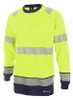 Beeswift Deltic Hi-Vis Two-Tone Long Sleeve T-Shirt Saturn Yellow / Navy Size XX HVTT005SYNXXL