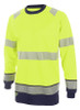 Beeswift Deltic Hi-Vis Two-Tone Long Sleeve T-Shirt Saturn Yellow / Navy Size XX HVTT005SYNXXL