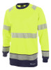 Beeswift Deltic Hi-Vis Two-Tone Long Sleeve T-Shirt Saturn Yellow / Navy Size XX HVTT005SYNXXL