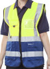 Beeswift Hi-Vis Two Tone Executive Id Vest Saturn Yellow / Navy Size S HVWCTTSYNS