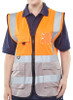 Beeswift Hi-Vis Two Tone Executive Id Vest Orange / Grey Size XXXL HVWCTTORGYXXXL