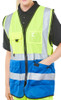 Beeswift Hi-Vis Two Tone Executive Id Vest Saturn Yellow / Royal Size 4XL HVWCTTSYR4XL