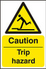 Caution Trip Hazard Sign White/Yellow Size 200X300MM BSS11053N