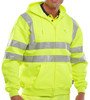 Beeswift Essential Hi-Vis Zipped Hoodie Saturn Yellow Size M BSHSSENSYM