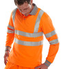 Beeswift Long Sleeve Hi-Vis Polo Shirt Orange Size XL BPKSLSENORXL