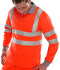 Beeswift Long Sleeve Hi-Vis Polo Shirt Red Size S BPKSLSENRES