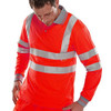 Beeswift Long Sleeve Hi-Vis Polo Shirt Red Size S BPKSLSENRES