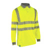 Beeswift Envirowear Hi-Vis Long Sleeve Recyclable Polo Shirt Saturn Yellow XXL EWCPKLSSYXXL