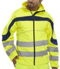 Beeswift Eton Hi-Vis Soft Shell Jacket Saturn Yellow / Navy Size L ET40SYL