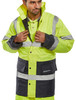 Beeswift Hi-Vis Fleece Lined Traffic Jacket Saturn Yellow / Navy Size 5XL CTJFLTTSYN5XL