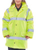 Beeswift Hi-Vis Fleece Lined Traffic Jacket Saturn Yellow Size 6XL CTJFLSY6XL