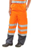 Beeswift Belfry Two-Tone Hi-Vis Waterproof Trousers Orange / Navy Size XL BETORNXL