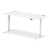 Dynamic Air 1800 X 800Mm Height Adjustable Desk White Top Cable Ports White Leg HA01112