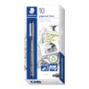 Staedtler Pigment Liner Pen 0.1Mm Line Black Pack 10 30801-9