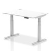 Dynamic Air 1200 X 800Mm Height Adjustable Desk White Top Cable Ports Silver Leg HA01089