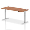 Dynamic Air 1800 X 800Mm Height Adjustable Desk Walnut Top Cable Ports Silver Le HA01088