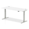 Dynamic Air 1800 X 800Mm Height Adjustable Desk White Top Cable Ports Silver Leg HA01092