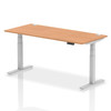Dynamic Air 1800 X 800Mm Height Adjustable Desk Oak Top Cable Ports Silver Leg H HA01100