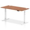 Dynamic Air 1600 X 800Mm Height Adjustable Desk Walnut Top Cable Ports White Leg HA01107