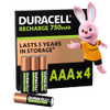 Duracell Aaa Rechargeable Batteries 750Mah Pack 4 DURHR03B4-750SC