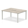 Dynamic Evolve Plus 1600Mm B2b 2 Person Desk Grey Oak Top Silver Frame BE745 BE745