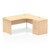Dynamic Impulse 1600Mm Right Crescent Desk Maple Top Panel End Leg Workstation 6 I000600