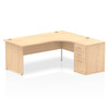 Dynamic Impulse 1800Mm Right Crescent Desk Maple Top Panel End Leg Workstation 6 I000604