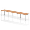 Dynamic Evolve Plus 1400Mm Single Row 3 Person Desk Oak Top Silver Frame BE415 BE415
