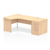 Dynamic Impulse 1600Mm Left Crescent Desk Maple Top Panel End Leg Workstation 80 I000612