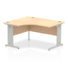 Dynamic Impulse 1400Mm Left Hand Crescent Desk Maple Top Silver Cable Managed Le I003844