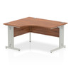 Dynamic Impulse 1400Mm Left Hand Crescent Desk Walnut Top Silver Cable Managed L I003847