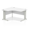 Dynamic Impulse 1400Mm Left Hand Crescent Desk White Top Silver Cable Managed Le I003846
