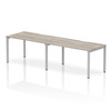 Dynamic Evolve Plus 1400Mm Single Row 2 Person Desk Grey Oak Top Silver Frame BE BE767